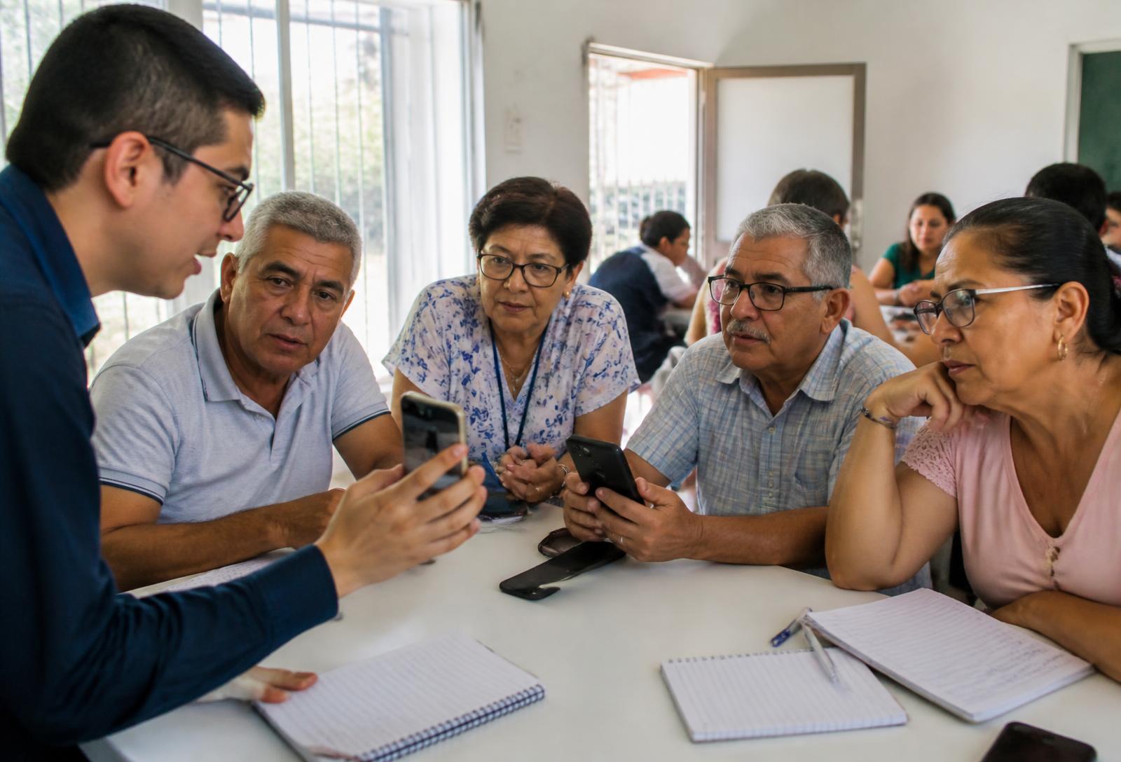 Taller educativo con personas entre 50 y 65 años